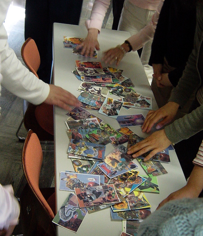 Students working with Penney's Intuitive Insight Cards, Kurashiki, Japan